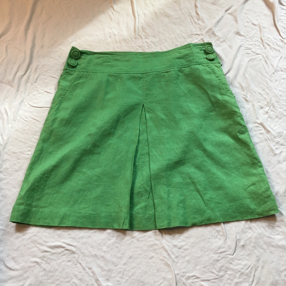 shamrock green linen skirt by Saint Tropez West